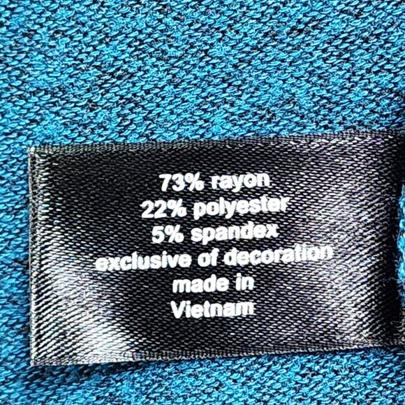 Lane Bryant Cold Shoulder Turquoise Plus Size 18 Sweater Black Ribbon Accent - Picture 4 of 8